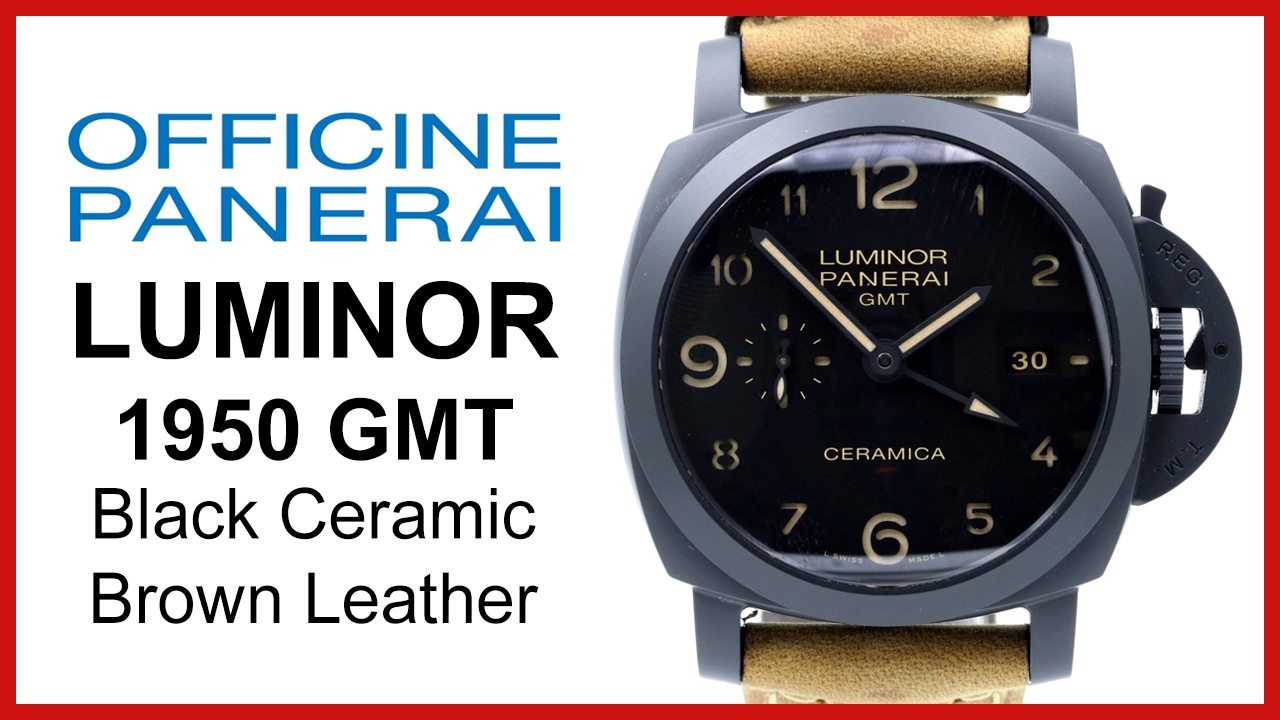 ▶ Panerai Luminor 1950, Black Ceramic, REVIEW Leather, 44mm - PAM 441