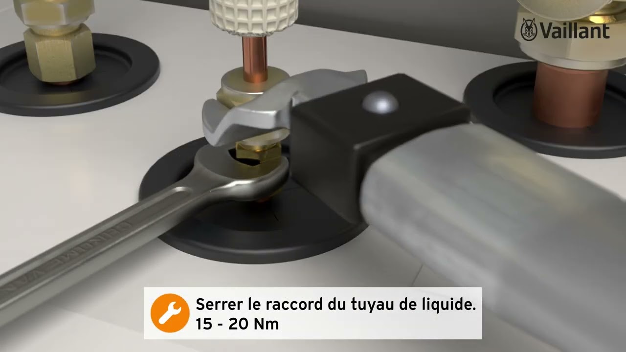 uniTOWER Split plus : Raccordements du fluide frigorigène et de l'eau