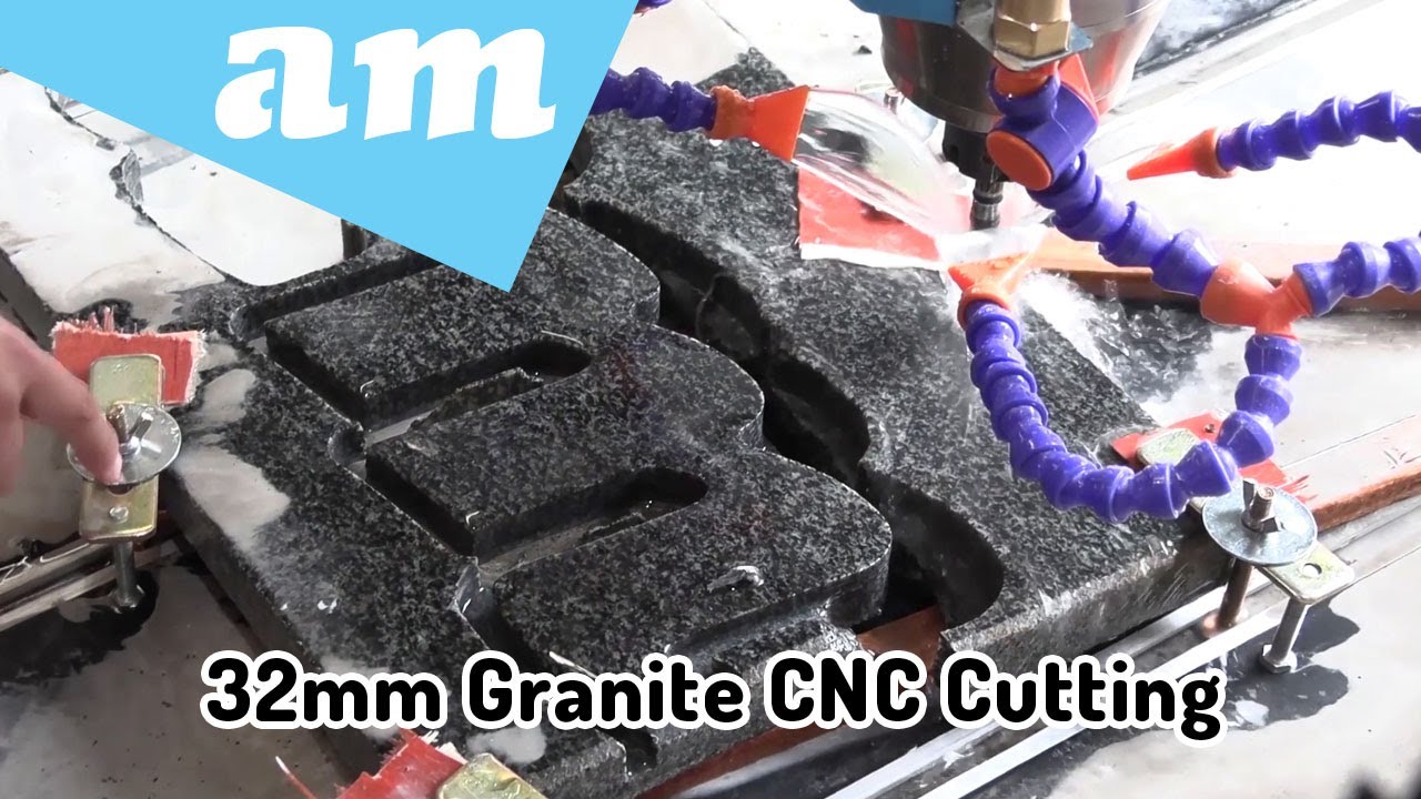 32mm Granite Cutting by EasyRoute CNC Stone Router 12mm Tooling 11mm Step Down 800mm/m Feedrate