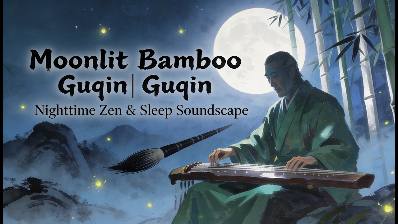Moonlit Bamboo Guqin | Nighttime Zen & Sleep Soundscape