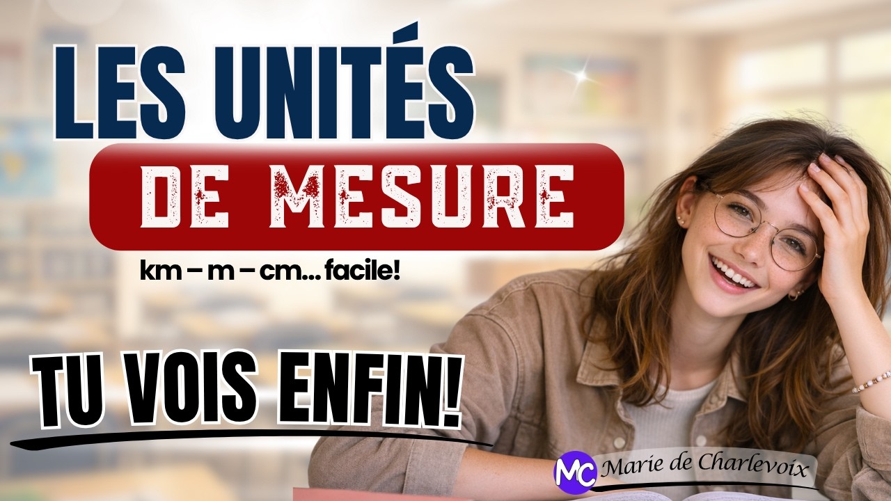 Les unités de longueur et leur conversion, Cours 51 ✔ CAHIER D'EXERCICES sur Marie de Charlevoix  😃