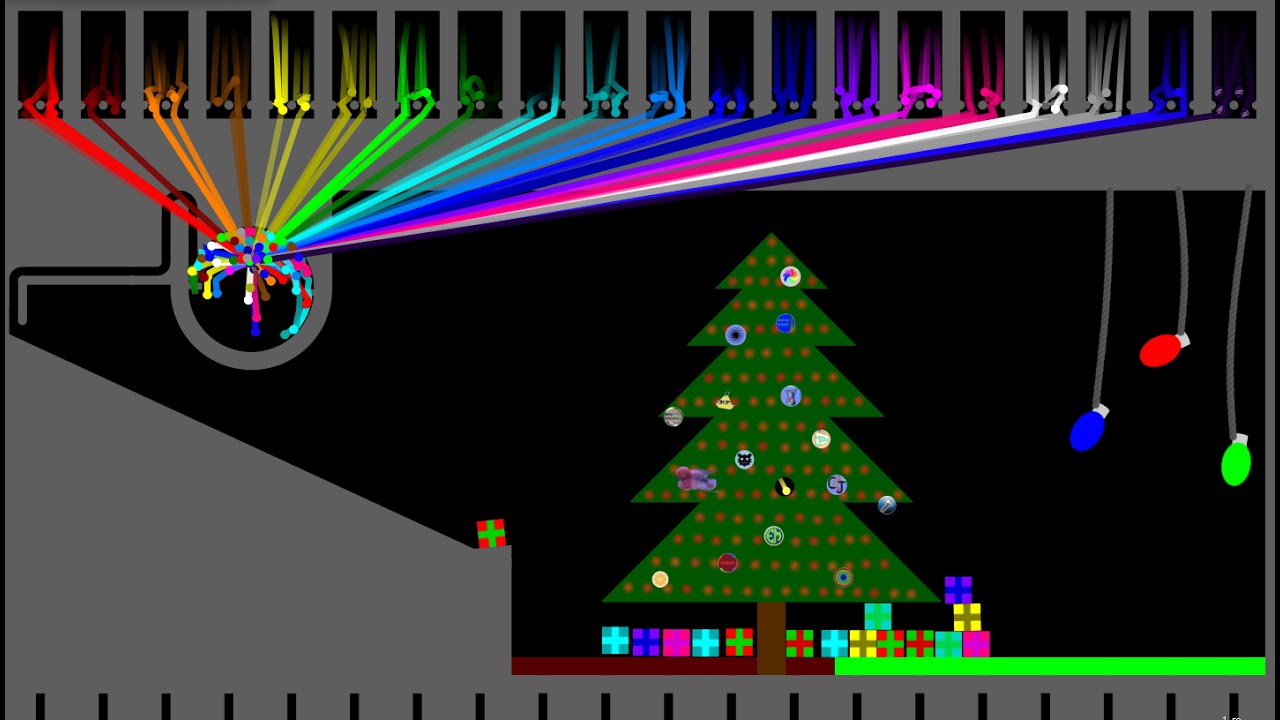 The Team Christmas Marble Race - 20 Colors - Algodoo Marble Race
