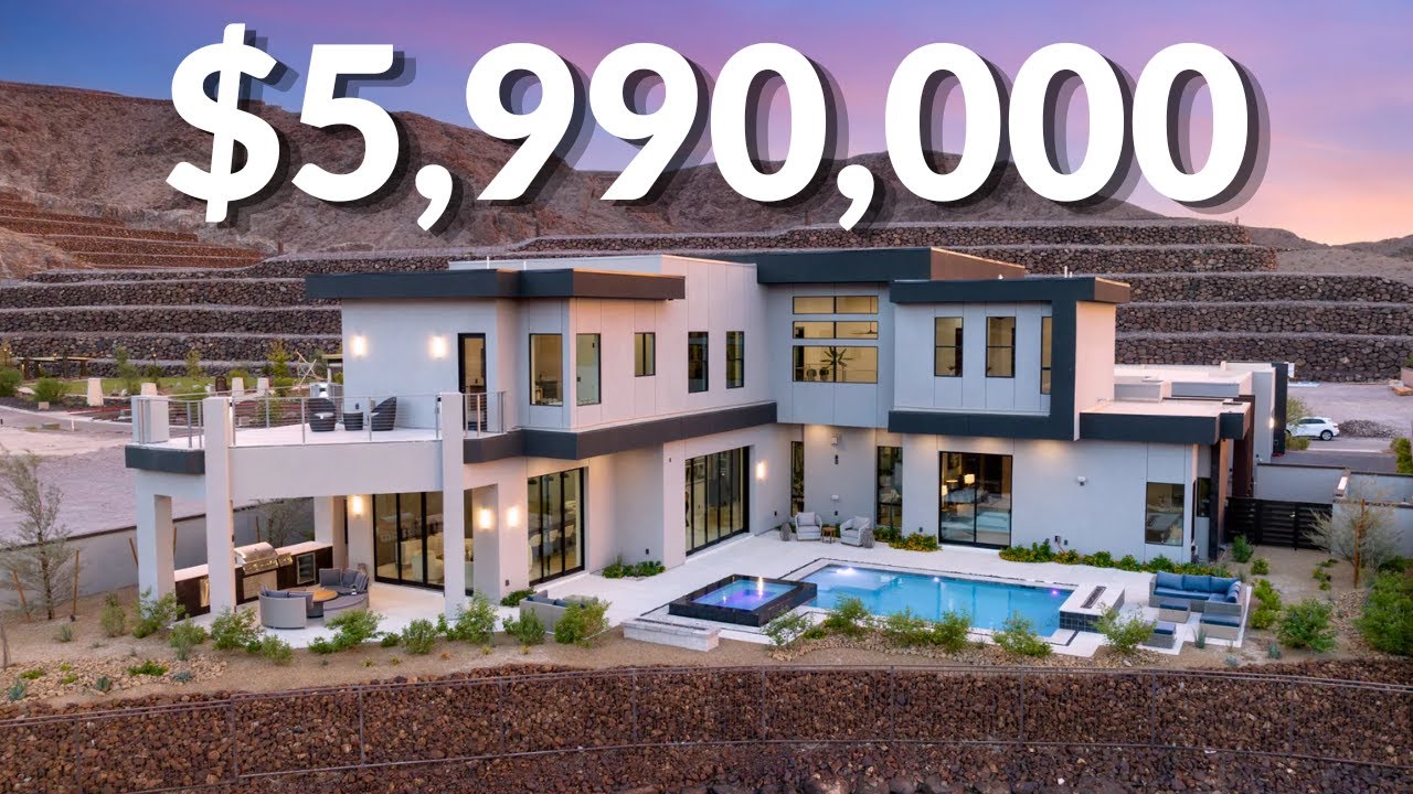 Inside a NEW $5,990,000 MODERN Mansion With Stunning VIEWS | Las Vegas Luxury Home Tour