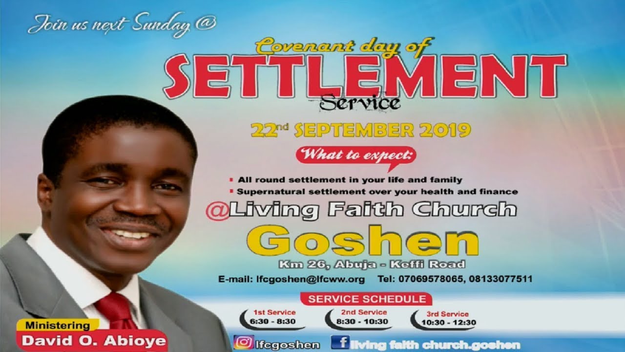 COVENANT DAY OF SETTLEMENT |2ND SERVICE| SEPTEMBER 22, 2019