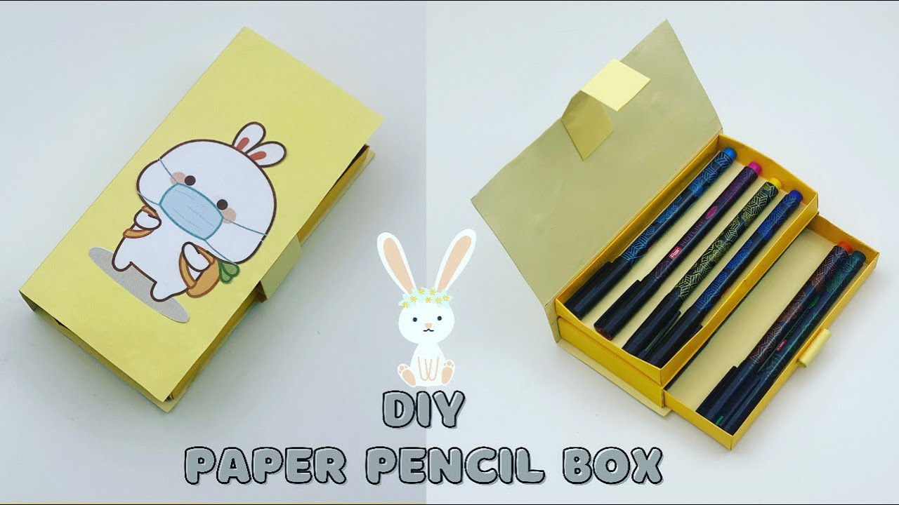 How to make a paper pencil box | DIY paper pencil box idea /Easy Origami box tutorial / Origami