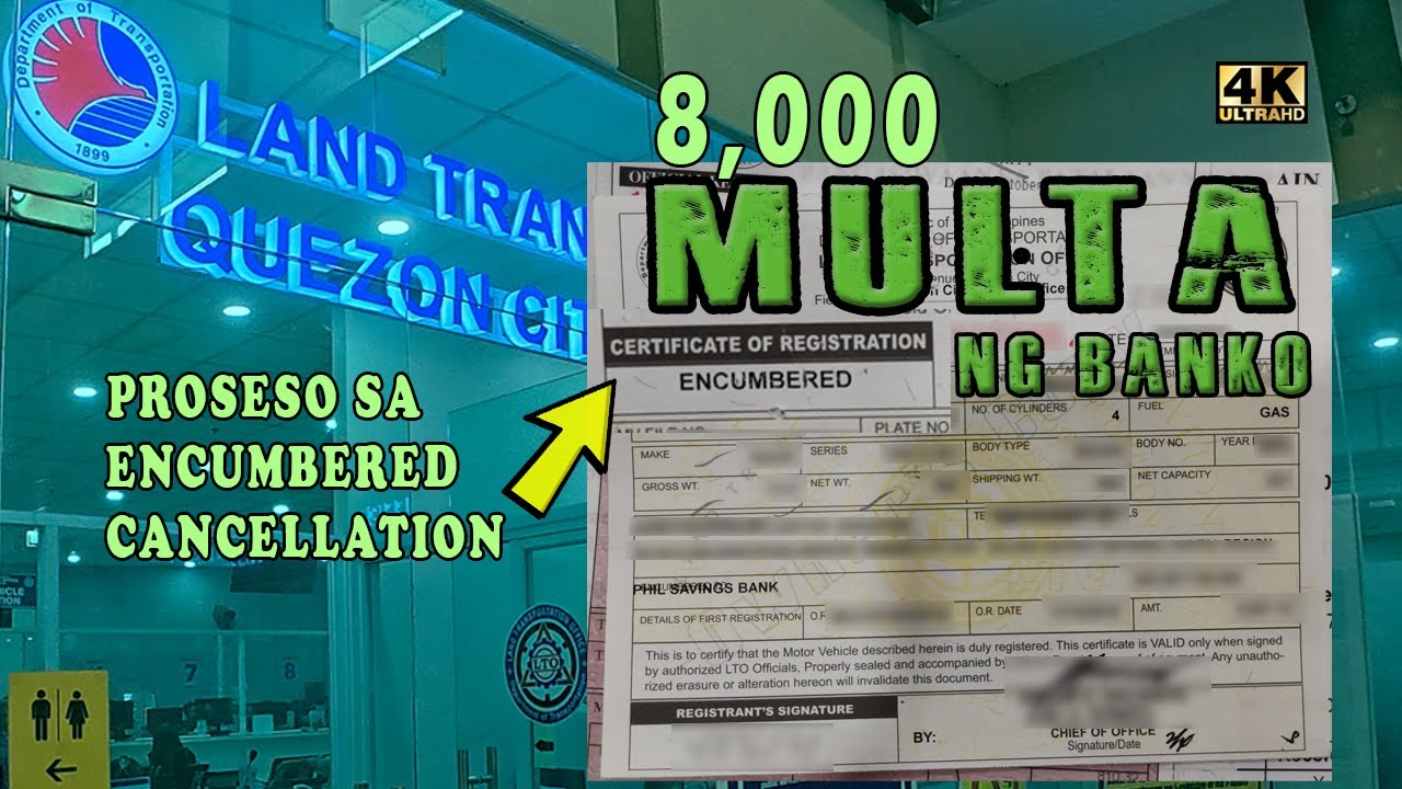 TANGAY ANG 8,000 KO | REMOVAL OF ENCUMBERED SA C.R | MADALI ANG PROSESO SA R.D AT LTO