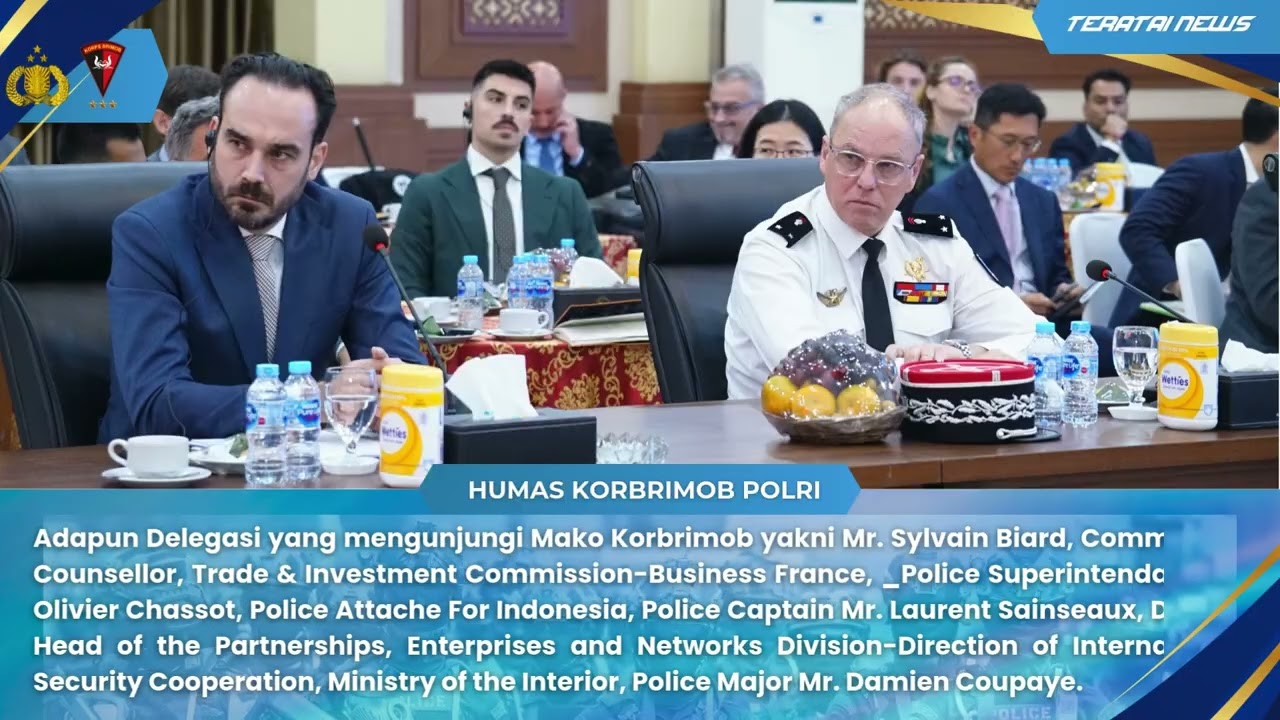 Wadankorbrimob Polri Sambut Kunjungan Delegasi Prancis ke Mako Brimob