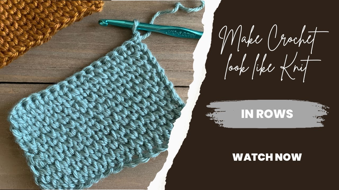how to crochet the waistcoat stitch in rows, make crochet look like knit, crochet stitch tutorial