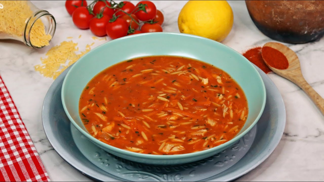 Суп с рисовой лапшой и курицей - турецкий суп с лапшой