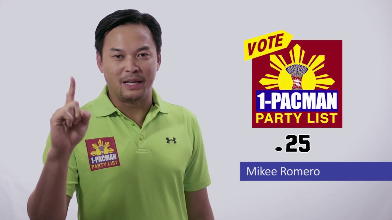 MIKEE ROMERO OF 1PACMAN PARTYLIST