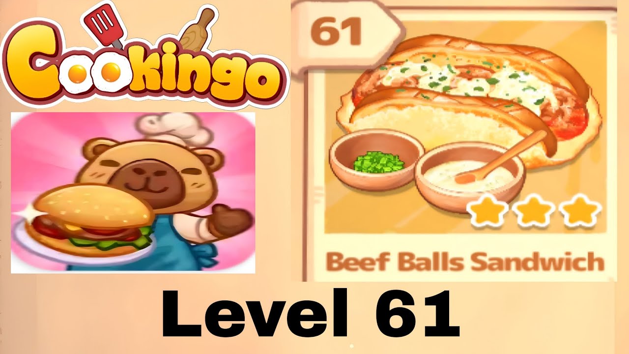 Cookingo perfect meal level 61 Solution and walkthrough for gameplay let's cooked meal