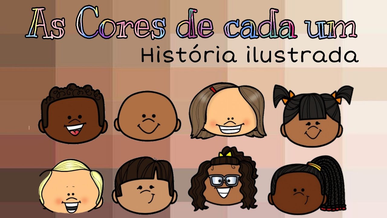 As cores de cada um 💛🤍🖤🤎 Hist&oacute;ria infantil