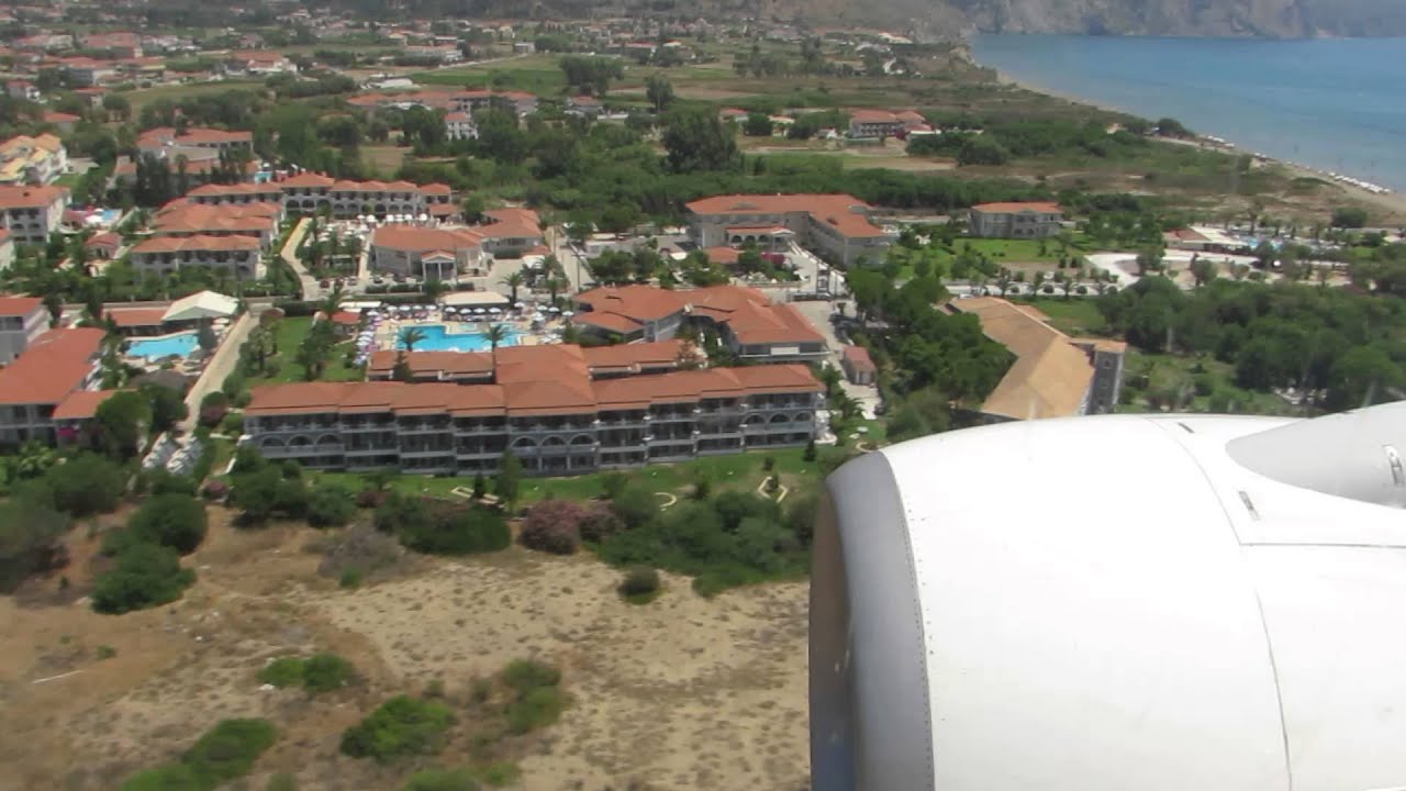 (HD) Boeing 737-800 Travel Service Airlines landing at Zakynthos Airport