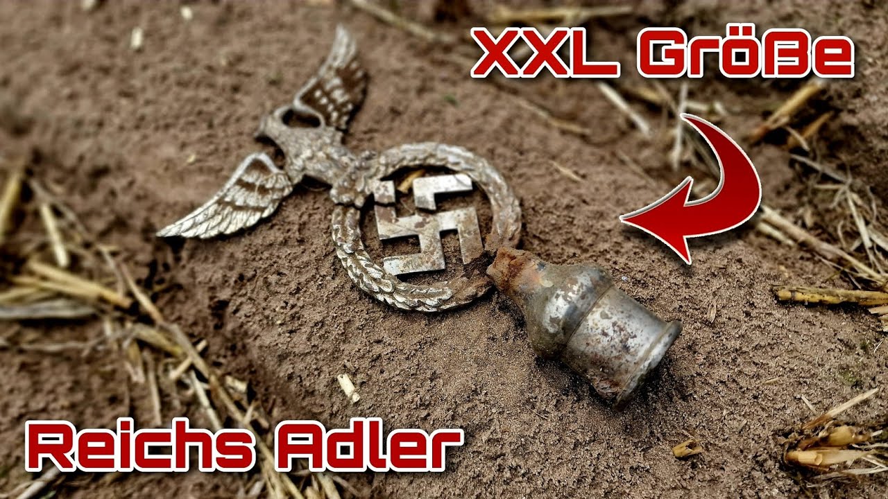 Reichs Adler in XXL Bei der Schatzsuche mit dem Metalldetektor gefunden