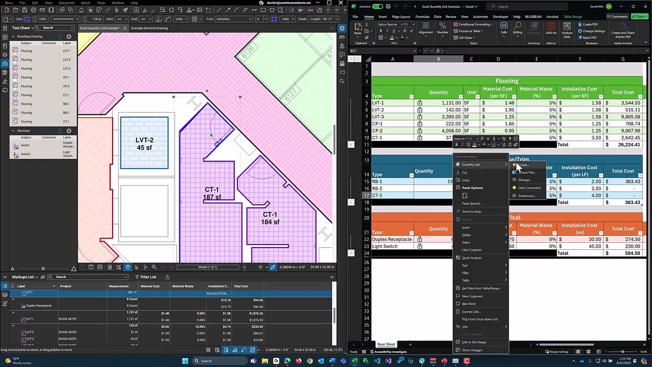 Bluebeam Revu и Microsoft Excel — идеальное сочетание!