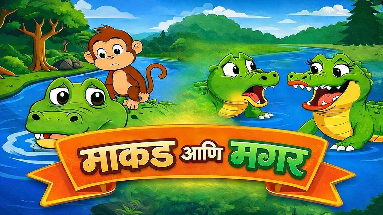 माकड आणि मगर | Panchatantra Marathi Stories | Makad ani Magar | पंचतंत्र गोष्टी