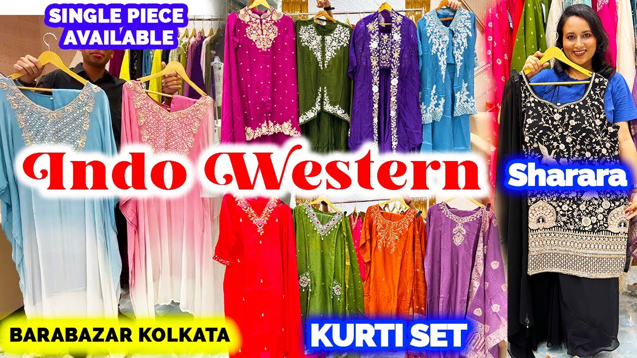 Barabazar Kolkata Shopping Guide | Indo Western Sharara Kurti Set Barabazar Kolkata | Retail Kurti