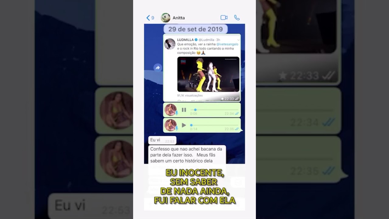 Treta: Ludmilla expõe conversas com Anitta