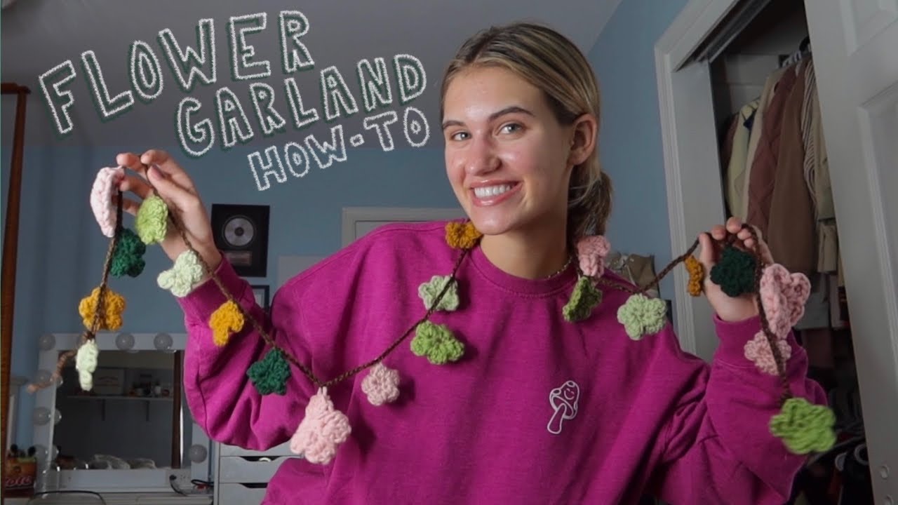 crochet flower garland tutorial💐