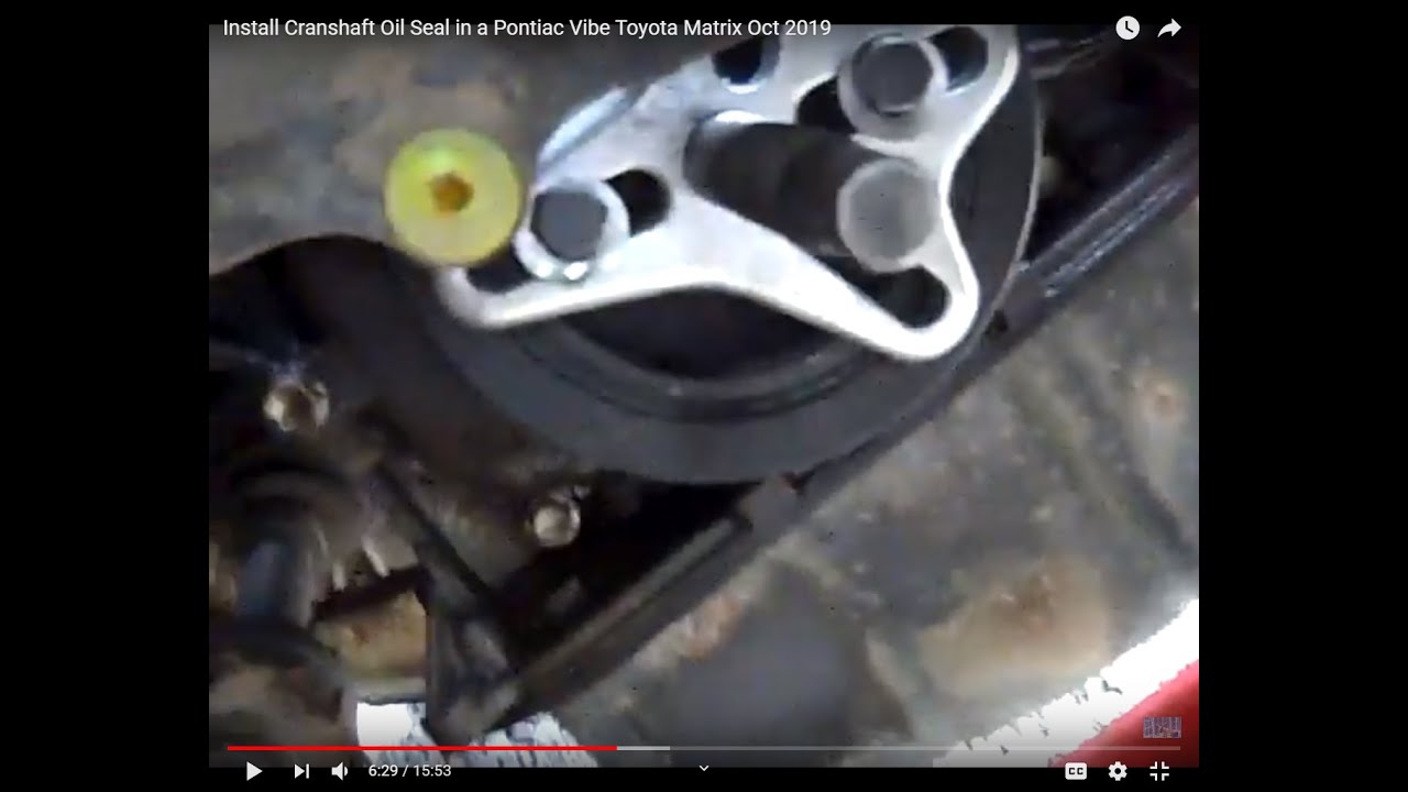 Crankshaft Oil Seal Replacement on -  Toyota Matrix, Pontiac Vibe , Toyota Corolla and more