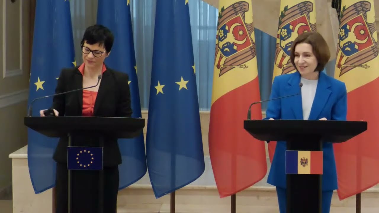 Conferința președintei Maia Sandu și comisara europeană pentru Extindere, Marta Kos