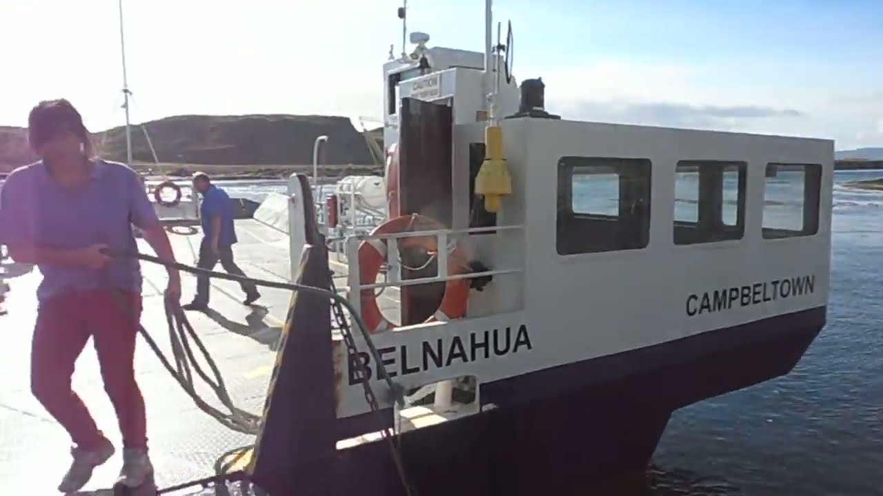 Riding the charming Luing island to Cuan, Seil Island public passenger ferry in Argyll Scotland