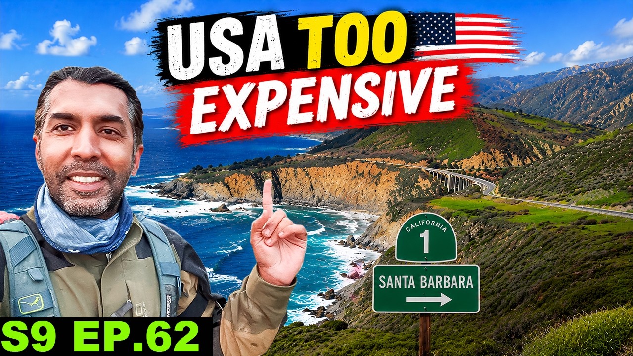 Extreme Cost of Travel in USA 🇺🇸 S9 EP 62 | Highway 1 to Santa Barbara | Pakistan to Americas