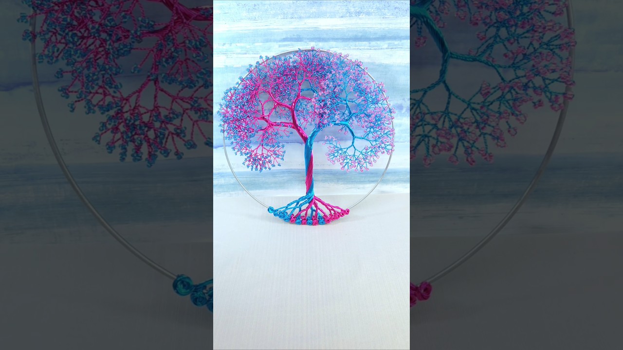 Wire Tree Tutorial 😉#tutorial #wiretree #art #blue #pink