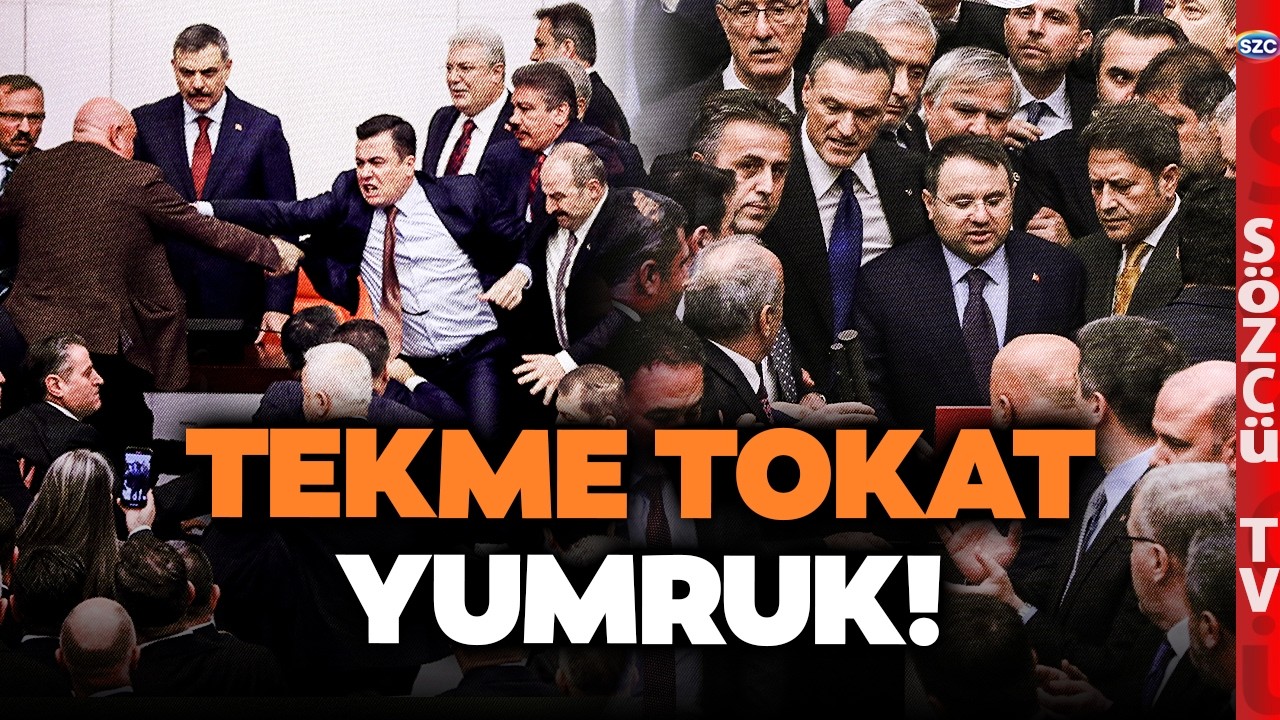 Sarayın Fedaileri Meclis'te Kavgada! Osman G&ouml;k&ccedil;ek Yumrukladı Mustafa Varank Tekmeledi