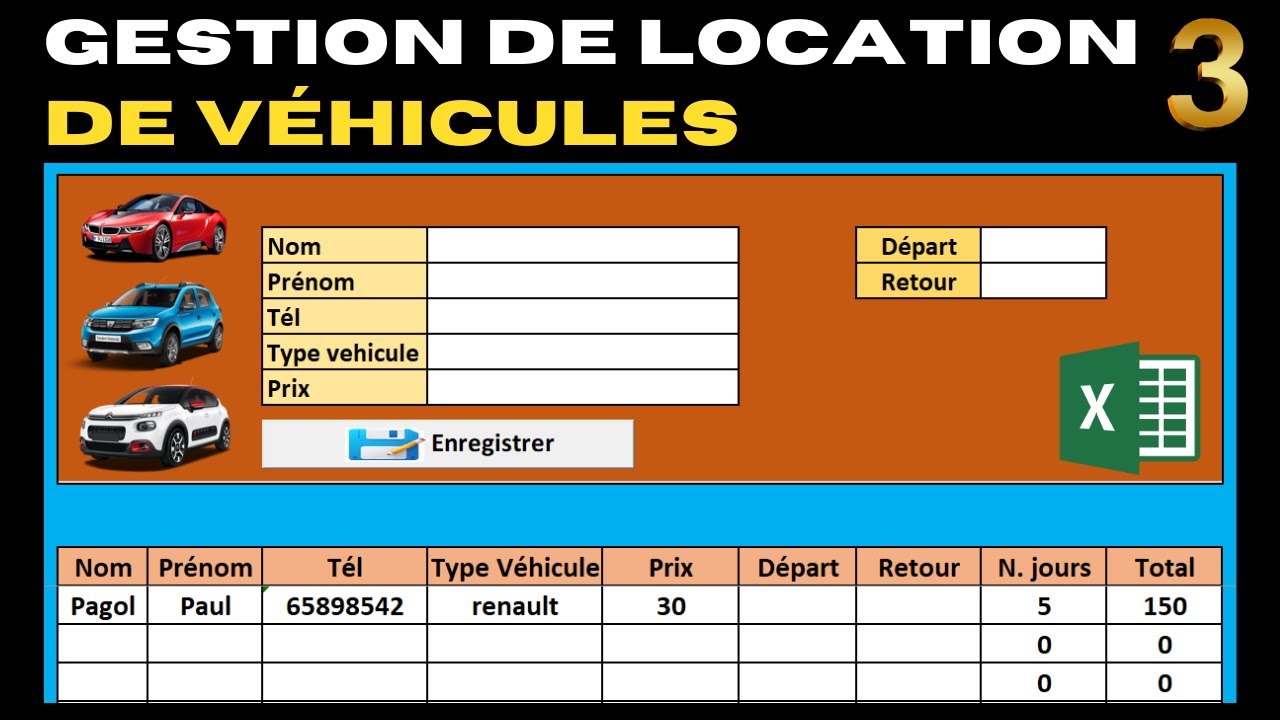 gestion de location de véhicules sur excel partie 3 Gestion Efficace de Flotte de Véhicules