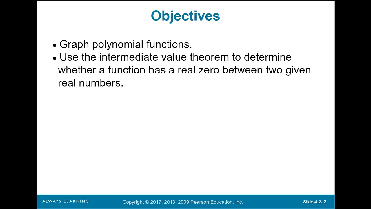Lecture 4.2 - Graphing Polynomials