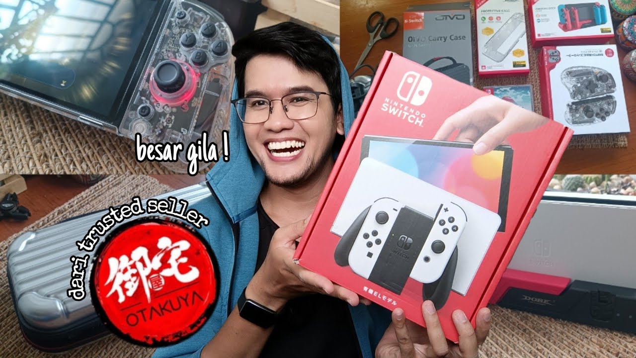 unboxing NINTENDO SWITCH OLED 2022 & accessories | first time set up account Nintendo Switch