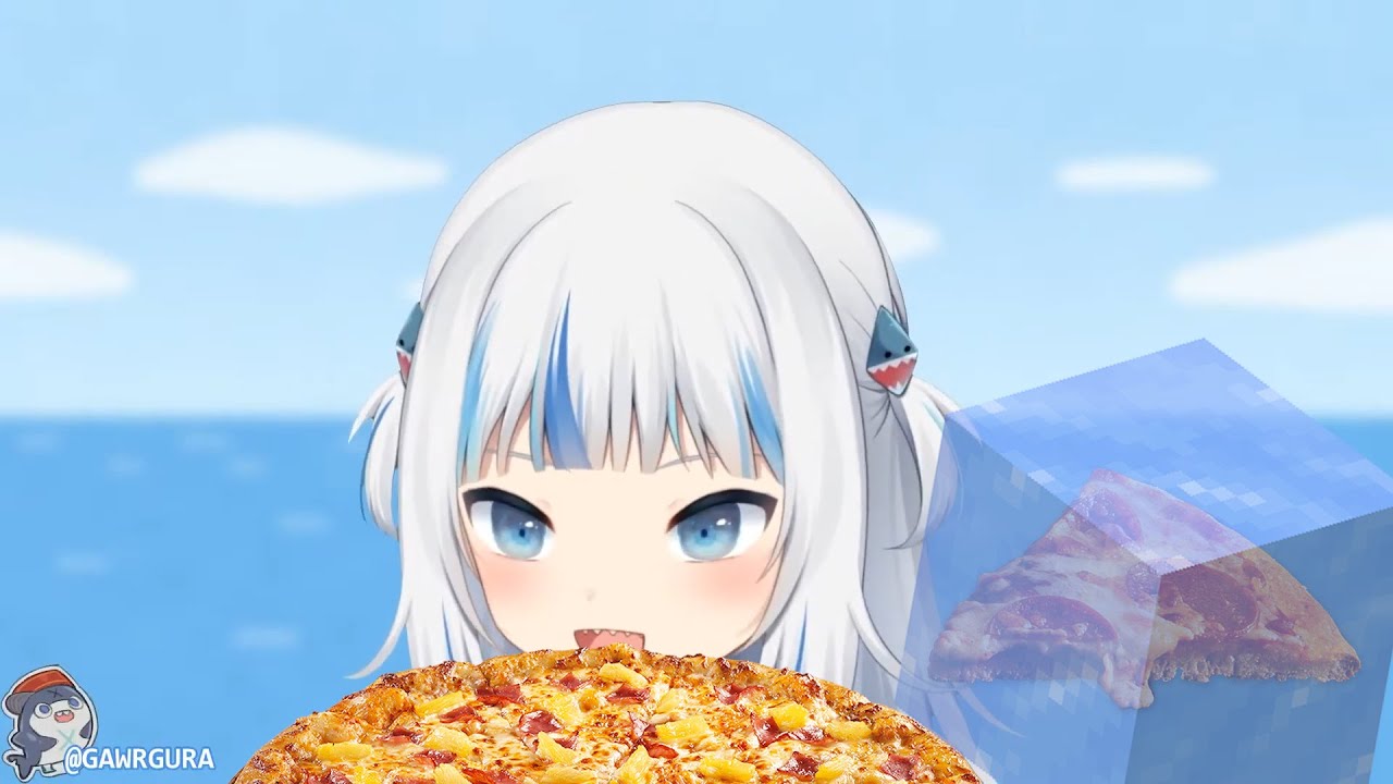 Gawr Gura and her Cheeseless Frozen Pizza