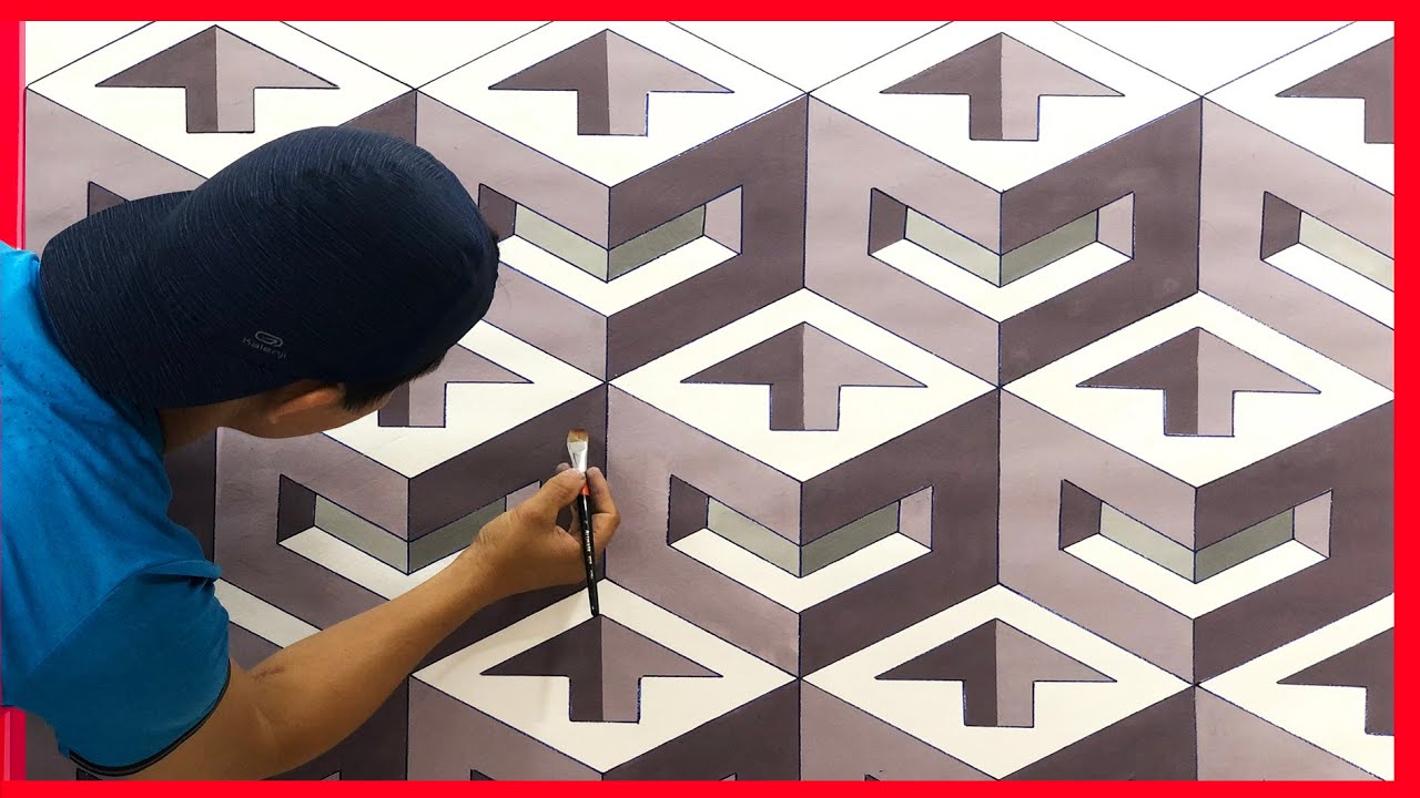 3D OPTICAL ILLUSION DESIGN EASY//CAT TEMBOK 3D TERINDAH//3D WALL PAINTING DESIGN//KH&Aacute;M PH&Aacute; CH&Acirc;U PHI/