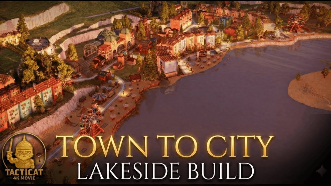 From Town to City - Building the Ultimate Lakeside City | Relaxed 4K Movie