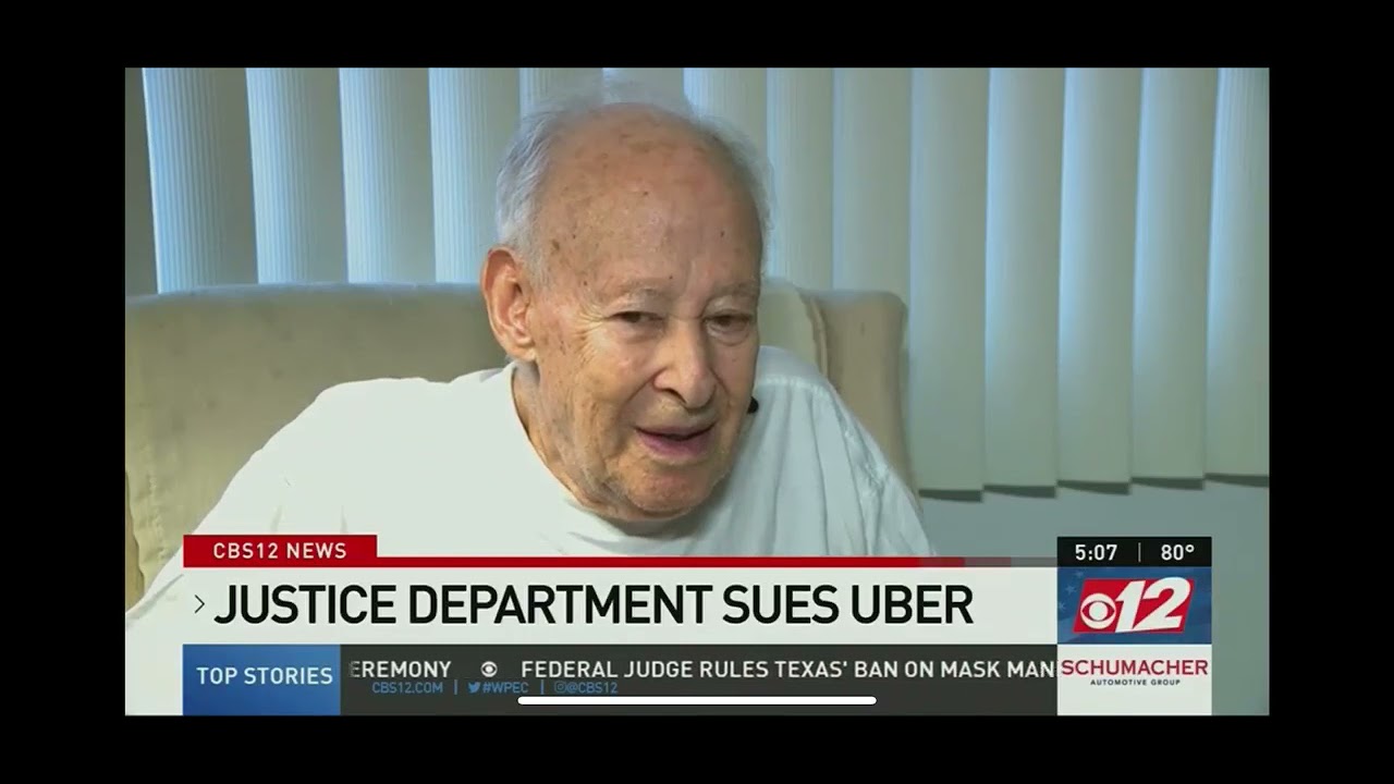 Century Village Resident Art Levinson interviewed by CBS-12 on Uber surcharge for handicapped