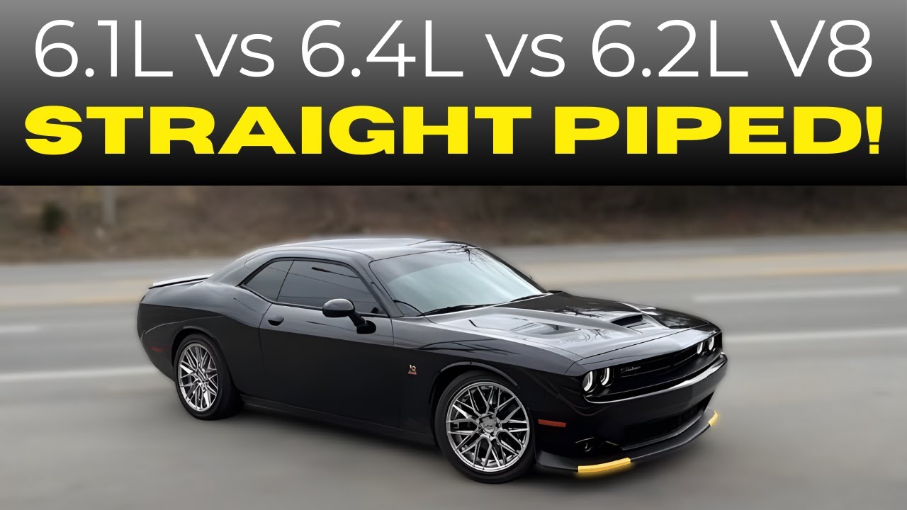 Dodge Challenger 6.1L против 6.4L против 6.2L HEMI V8!