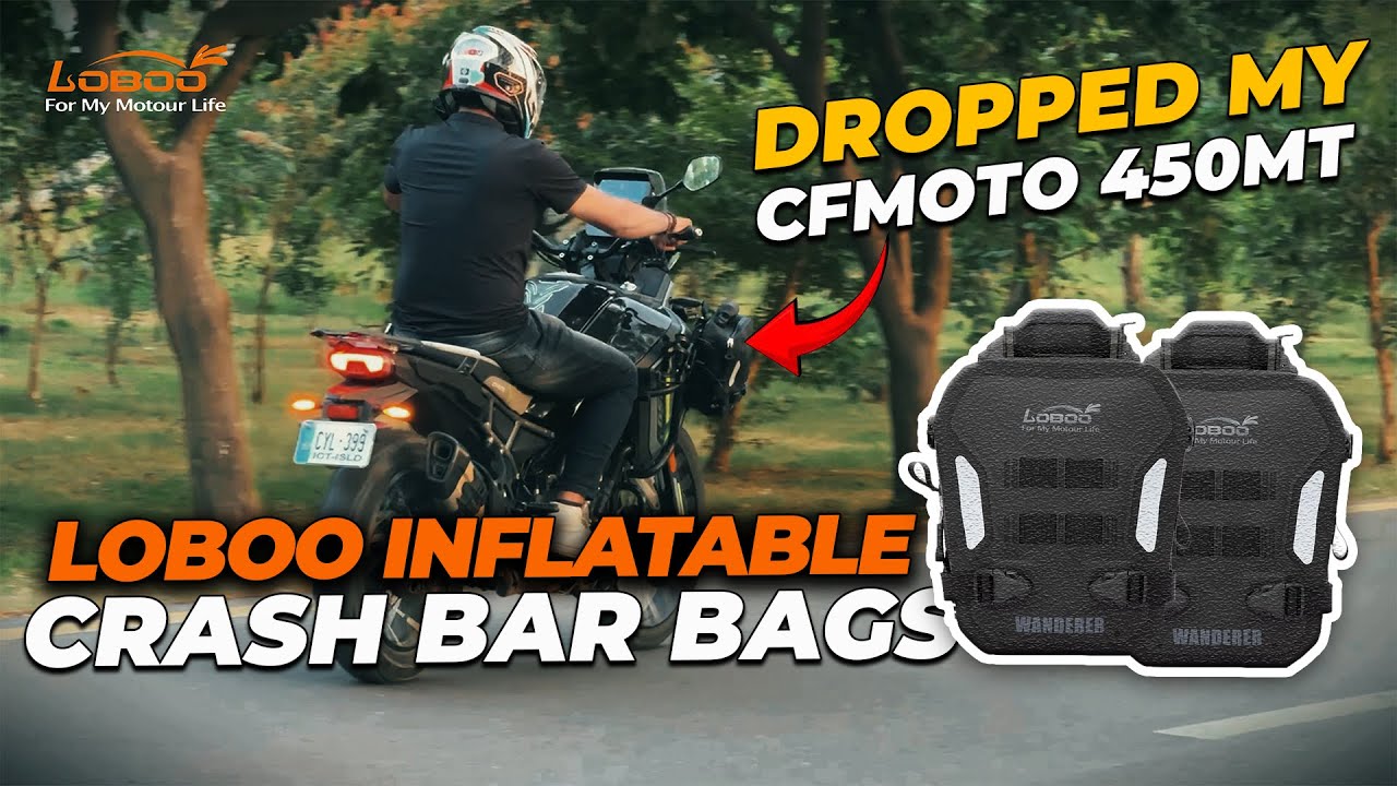 I Dropped My CFMOTO 450MT to Test Loboo's Inflatable Crash Bar Bags | Ammar Biker