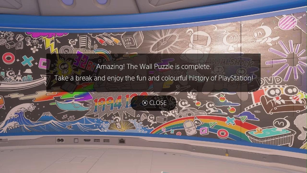 What happens when you complete the puzzle in ASTRO's PLAYROOM