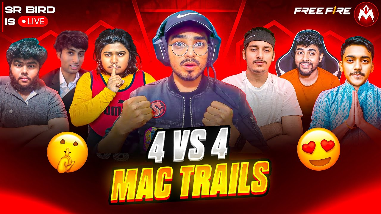 🔴LIVE 4V4 WITH ALL ☠️SRB VS YOUR SQUAD 🔥💫 #freefirelive #nonstopgaming