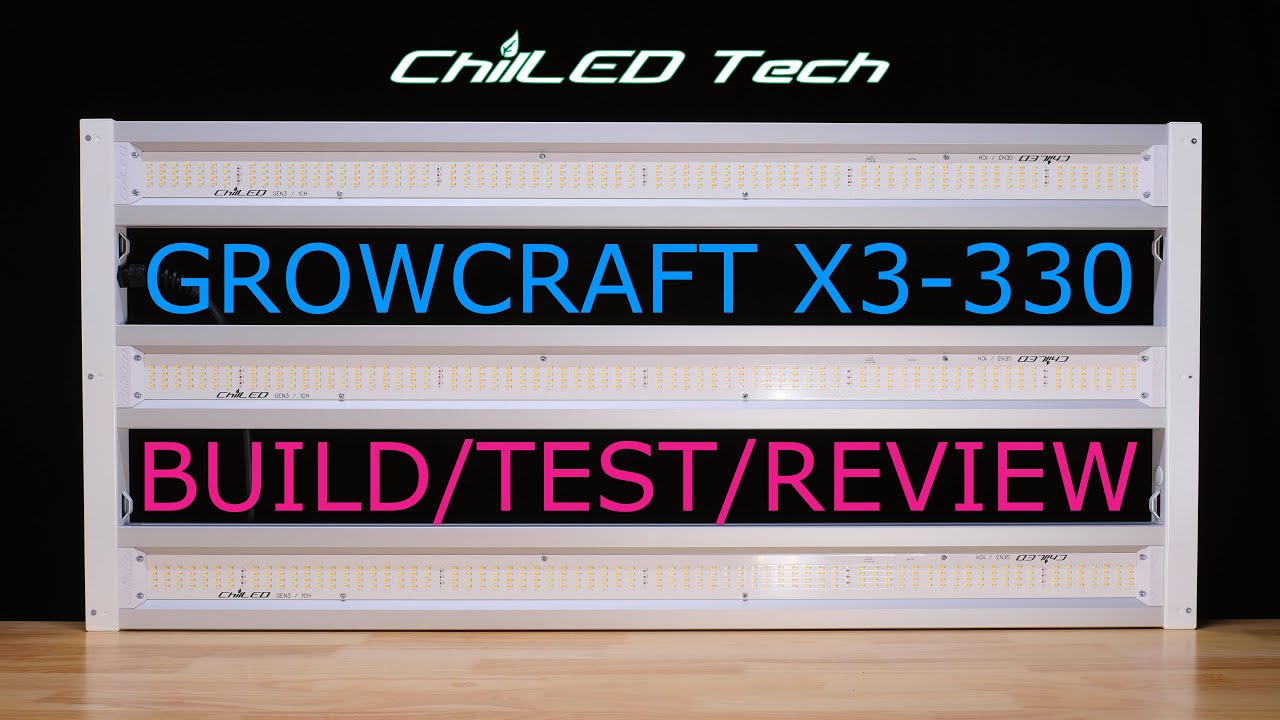 ChilLED Growcraft X3-330 Review: The Best 2x4 Light I've Tested (High-res PPFD Charts, Power & Temp)