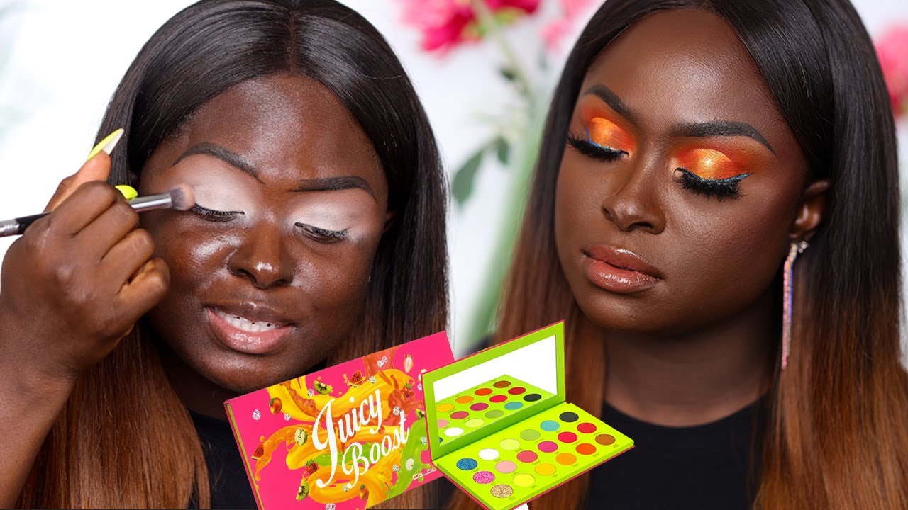 Trying Coloured Raine JUICY BOOST Palettes (Patchy & Ashy?) / LET’S BLEND  | Ohemaa