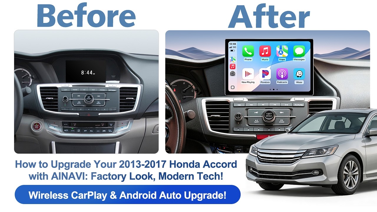 Улучшенная аудиосистема Ainavi для Honda Accord 2013-2017 | Apple CarPlay + управление на руле | ...