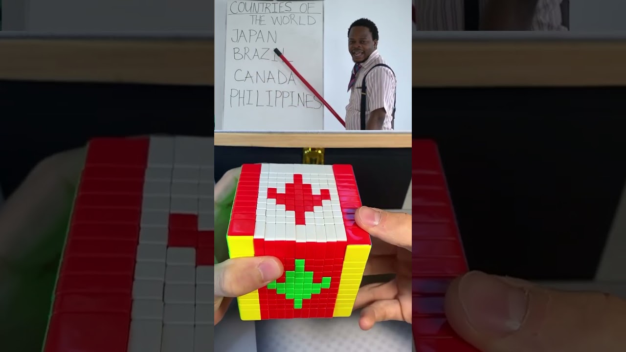Japan Brazil Canada Philippines Flags with Rubik&rsquo;s Cubes #shorts #rubikscube