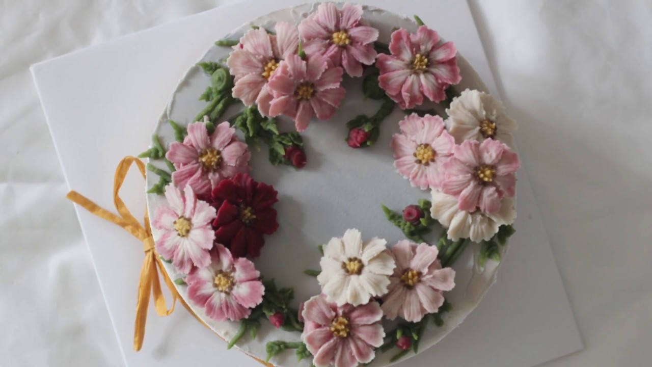 앙금플라워 코스모스 꽃짜기 cosmos flower piping techniques