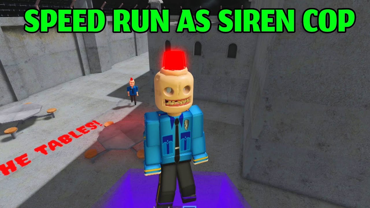Escape SIREN COP'S PRISON as SIREN COP with GLITCH! (SCARY OBBY)