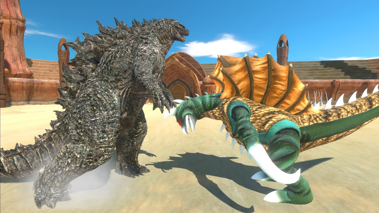 GODZILLA vs GIGAN Fight At Arena - Animal Revolt Battle Simulator
