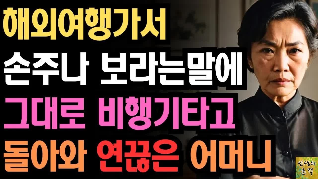 ＂어머니는 손주 보고계세요.＂ 해외여행가서 손주나 보라는말에 그대로 짐싸서 비행기타고 돌아와 연끊은 어느어머니