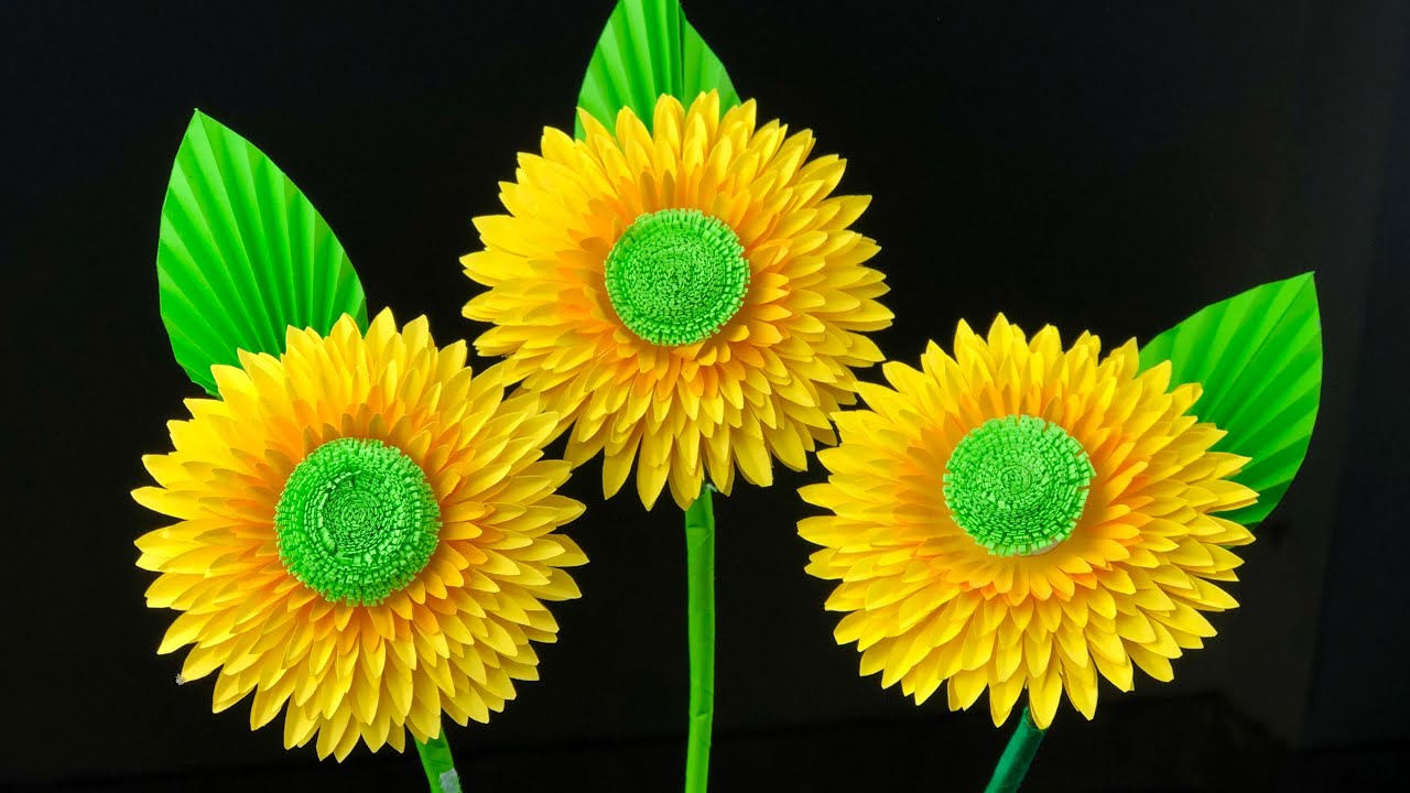 3D Beautiful Paper Flower Making | Home Decor | Amazing Paper Flowers | Paper Crafts For School