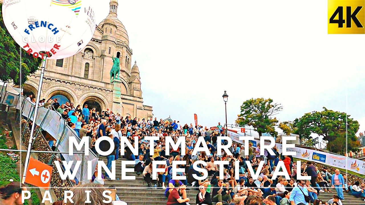 F&ecirc;te des Vendanges Oct 2023🍇 Paris Montmartre Wine Festival Full Walk Around Tour 4K 🇫🇷 18e France